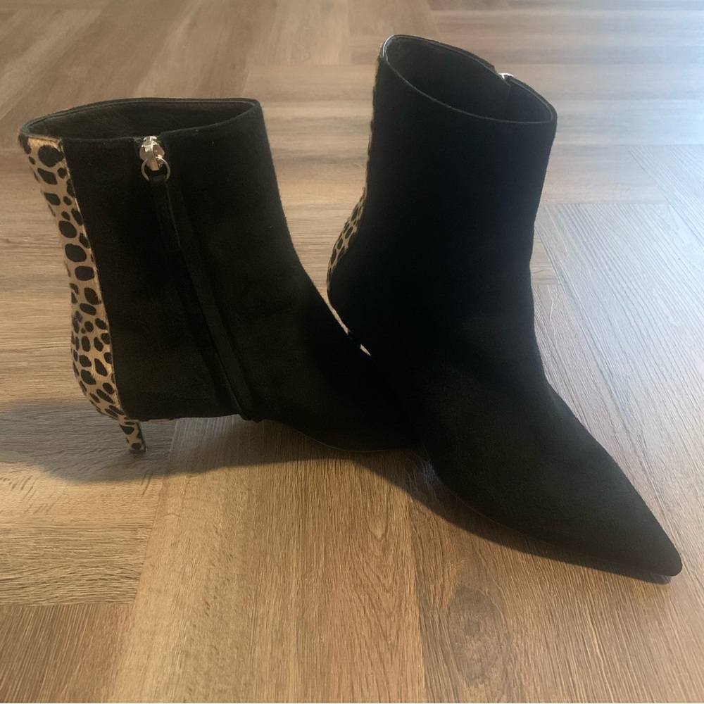 Giuseppe Zanotti Kitten Heel Ankle Boots Sz EU 36.5 US 6.5 - 7 Animal Print BLK - Picture 9 of 13
